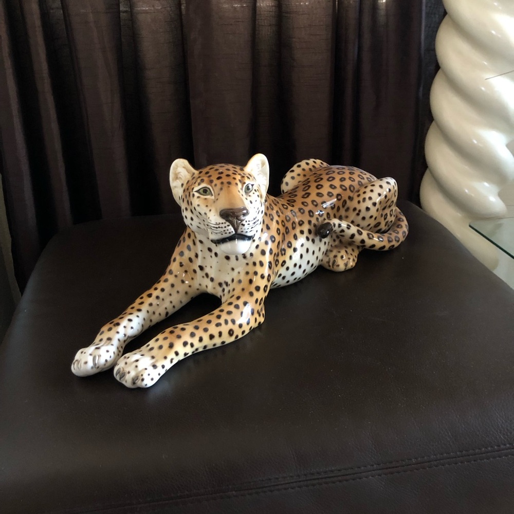 🐆 VTG ItALiAN lE0PArD CErAMiC StAtUe 🐆 - Picture 11 of 14
